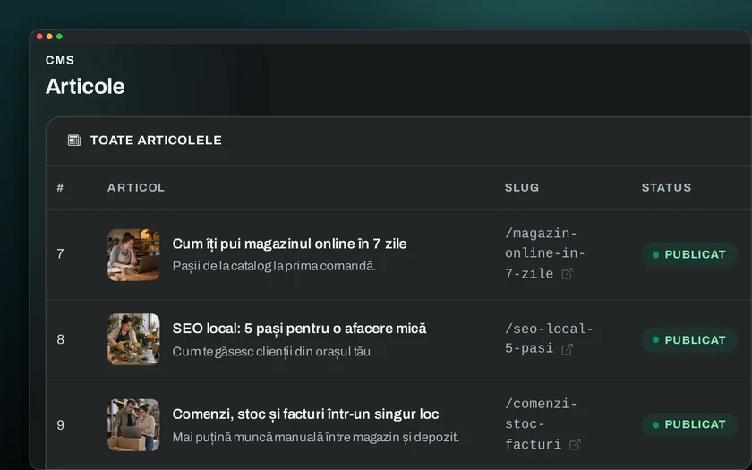 Screenshot aus dem DCL Site-Panel, Modul Blog, Mediathek, mit Demodaten